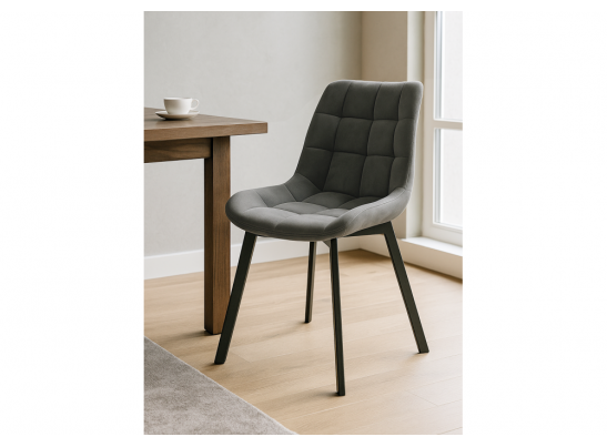 Стул на металлокаркасе Стронг вращающийся темно-серый велютто 32 / черный каркас в Кургане