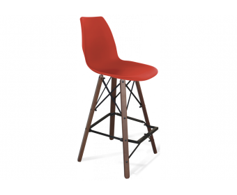 Барный стул SHT-ST29/S80 красный ral3020 / темный орех / черный муар