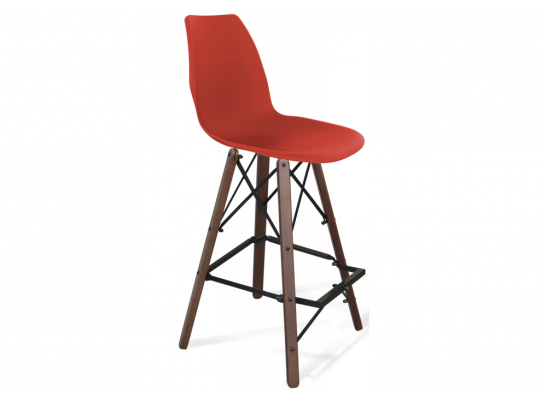 Барный стул SHT-ST29/S80 красный ral3020 / темный орех / черный муар в Кургане