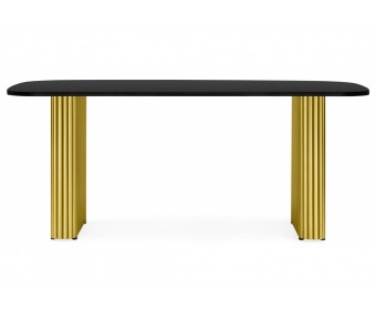 Деревянный стол Бавария B 200 х 90 черная пленка шагрень / золото