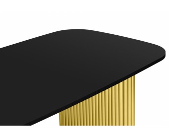 Деревянный стол Бавария B 200 х 90 черная пленка шагрень / золото