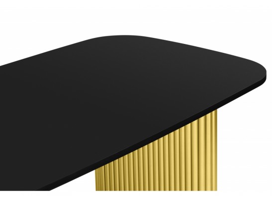 Деревянный стол Бавария B 200 х 90 черная пленка шагрень / золото