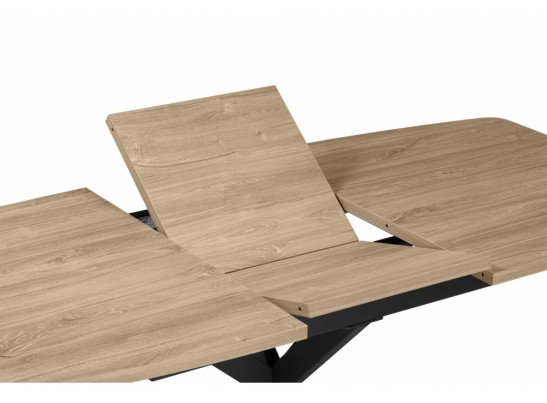 Деревянный стол Индиана 130(170)x80 дуб кунео / черный