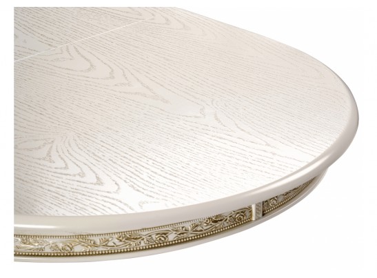 Деревянный стол Кантри 120(160)х80х75 слоновая кость с золотой патиной в Кургане