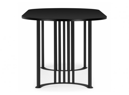 Деревянный стол Хьюго О 200 х 90 черная шагрень пленка / черные ноги в Кургане