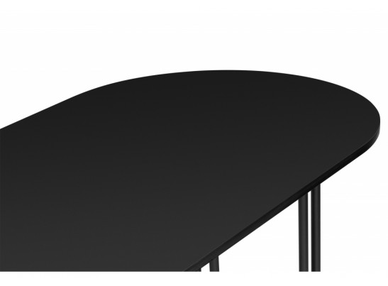 Деревянный стол Хьюго О 200 х 90 черная шагрень пленка / черные ноги в Кургане