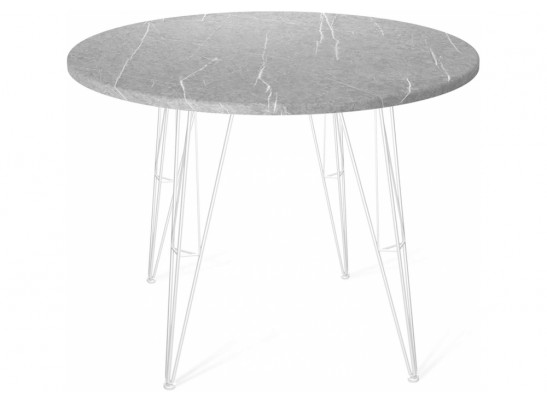 Деревянный стол SHT-TU10/90 белый муар / серый мрамор в Кургане