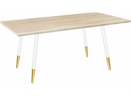 Деревянный стол SHT-TU14/120/80 МДФ дуб сонома светлый / белый муар / золото в Кургане