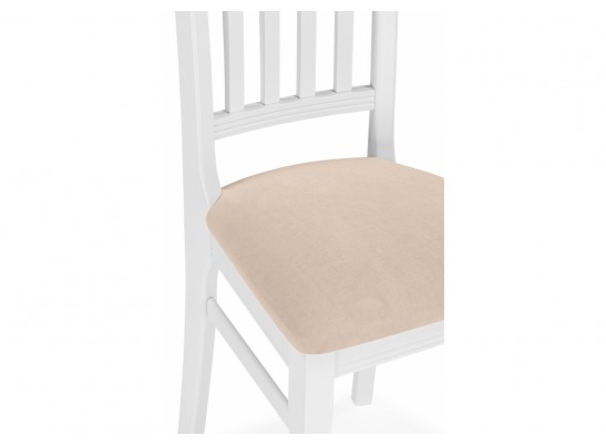 Деревянный стул Фрезино с проножкой бежевый велюр / белый в Кургане