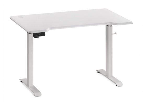 Компьютерный стол Маркос с механизмом подъема 120х75х75 белый / шагрень белая в Кургане