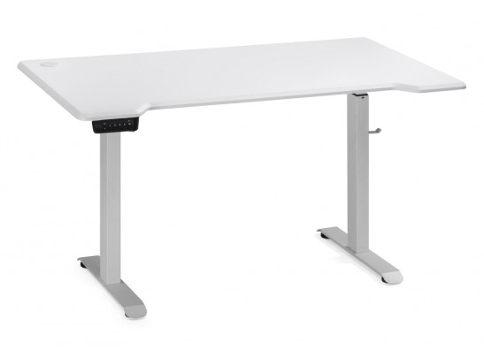 Компьютерный стол Маркос с механизмом подъема 140х80х75 белая шагрень / белый в Кургане