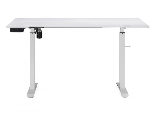 Компьютерный стол Маркос с механизмом подъема 140х80х75 белая шагрень / белый в Кургане