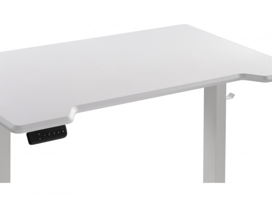 Компьютерный стол Маркос с механизмом подъема 140х80х75 белая шагрень / белый в Кургане