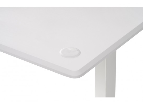 Компьютерный стол Маркос с механизмом подъема 140х80х75 белая шагрень / белый в Кургане