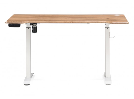 Компьютерный стол Маркос с механизмом подъема 140х80х75 белый / дуб вотан в Кургане