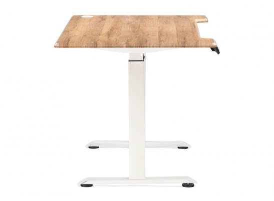Компьютерный стол Маркос с механизмом подъема 140х80х75 белый / дуб вотан в Кургане
