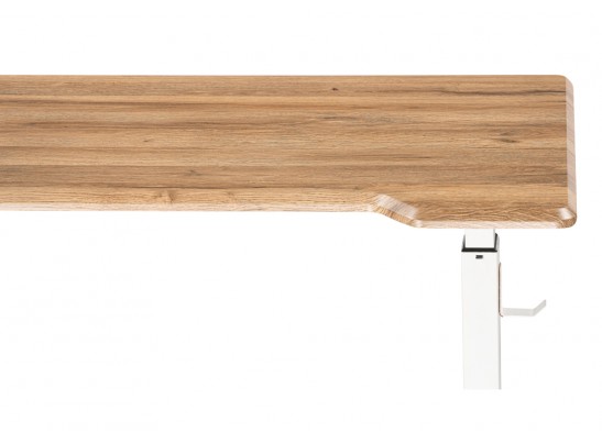 Компьютерный стол Маркос с механизмом подъема 140х80х75 белый / дуб вотан в Кургане