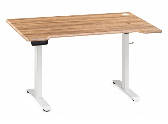 Компьютерный стол Маркос с механизмом подъема 140х80х75 белый / вотан дуб в Кургане