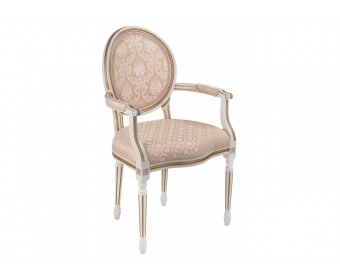 Кресло Данте молочный с золотой патиной