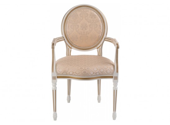 Кресло Данте молочный с золотой патиной в Кургане
