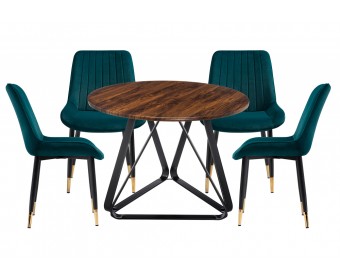 Обеденная группа Наис green / brown / black / gold