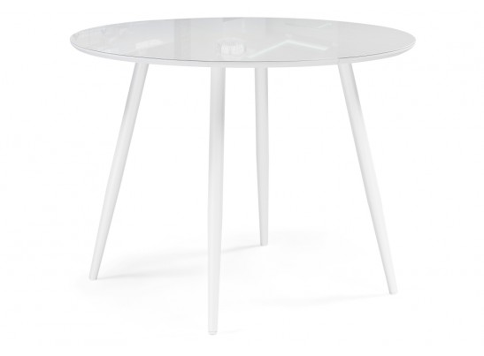 Стеклянный стол Абилин 100(140)х76 ультра белое стекло / белый / белый матовый в Кургане