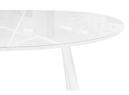 Стеклянный стол Абилин 100(140)х76 ультра белое стекло / белый / белый матовый в Кургане