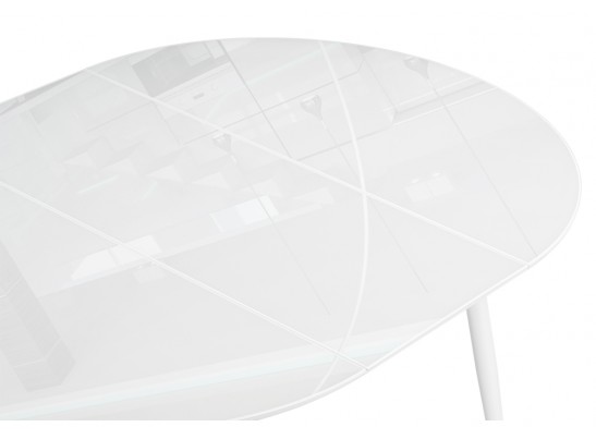Стеклянный стол Абилин 100(140)х76 ультра белое стекло / белый / белый матовый в Кургане