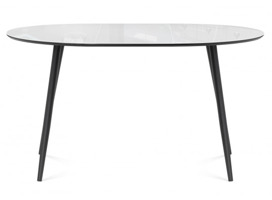 Стеклянный стол Абилин 100(140)х100х76 ультра белое стекло / черный / черный матовый в Кургане