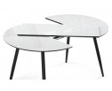 Стеклянный стол Абилин 100(140)х100х76 ультра белое стекло / черный / черный матовый в Кургане