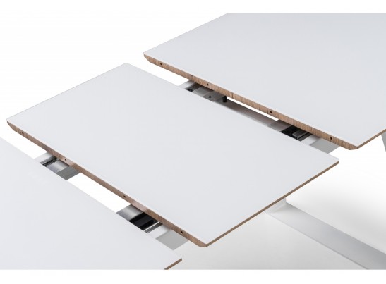 Стеклянный стол Авлида белый / дуб монтана в Кургане