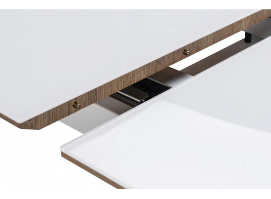 Стеклянный стол Авлида белый / дуб монтана в Кургане