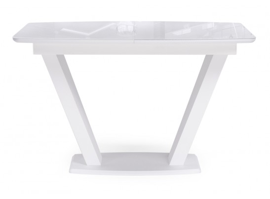 Стол на тумбе Петир 120(160)х80 ультра белый / белый / камень белый в Кургане