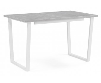 Деревянный стол раскладной Лота Лофт 120(160)х75 бетон светлый / белый матовый