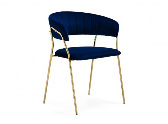 Стул на металлокаркасе Kamelia 1 dark blue / gold в Кургане