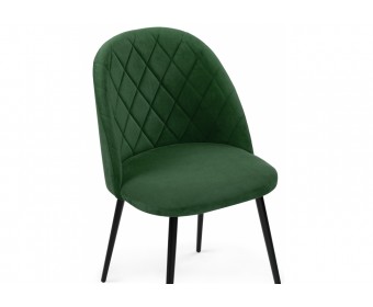 Стул на металлокаркасе Зест темно-зеленый / черный глянец