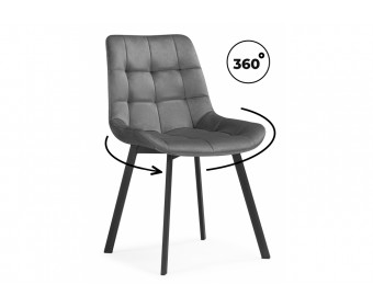 Стулья на металлокаркасе Челси 360 светло-серый (ZD 960) / черный