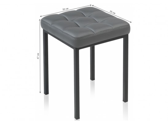 Табурет Байя кожзам темно-серый / черный матовый в Кургане