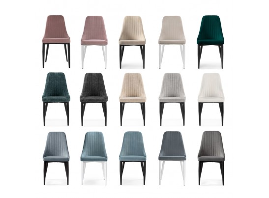 Стул на металлокаркасе Kora light blue / black