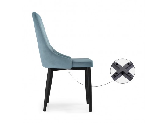 Стул на металлокаркасе Kora light blue / black