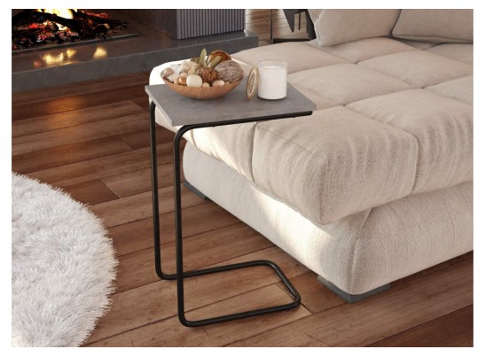 Журнальный столик Sheffilton SHT-CT9 бетон чикаго светлый / черный муар в Кургане