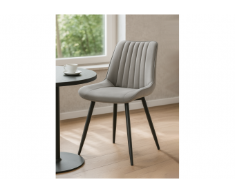 Стул на металлокаркасе Вейв светло-серый (hl 63) / 10К черный каркас