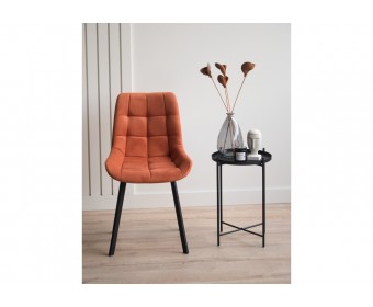 Стул на металлокаркасе Челси П терракотовый (zd 432) / черный