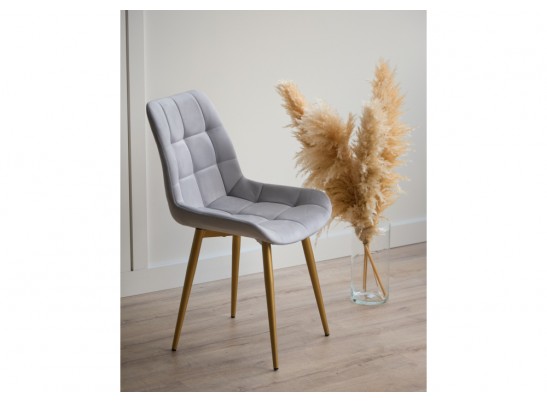 Стул на металлокаркасе Челси 360 К светло-серый (zd 960) / золотой в Кургане