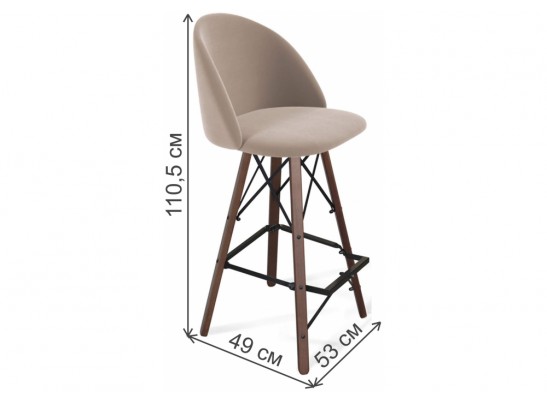 Барный стул Sheffilton SHT-ST35/S80 латте / темный орех / черный муар в Кургане