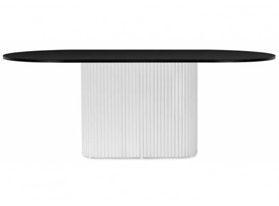 Деревянный стол Барон О 200 х 90 черная пленка шагрень / белый в Кургане