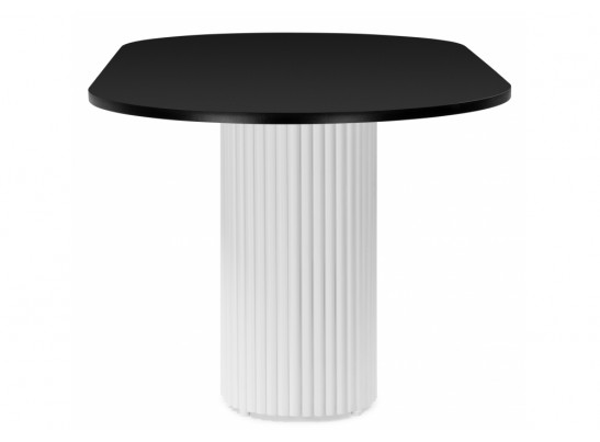 Деревянный стол Барон О 200 х 90 черная пленка шагрень / белый в Кургане