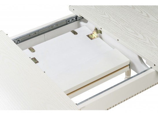 Деревянный стол Леджер 130(170)х75х77 слоновая кость / патина золото в Кургане