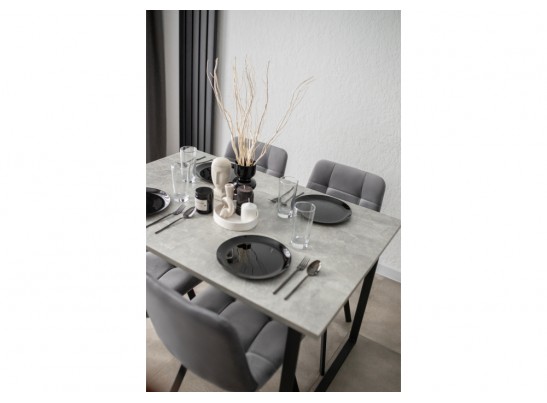 Деревянный стол Лиман 117 х 77 бетон светлый / черный матовый в Кургане