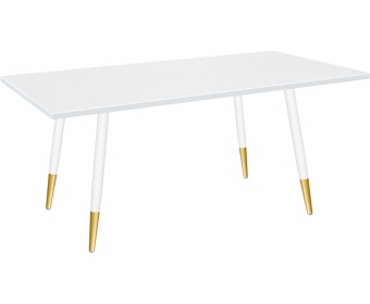 Деревянный стол SHT-TU14/120/80 МДФ белый шагрень / белый муар / золото